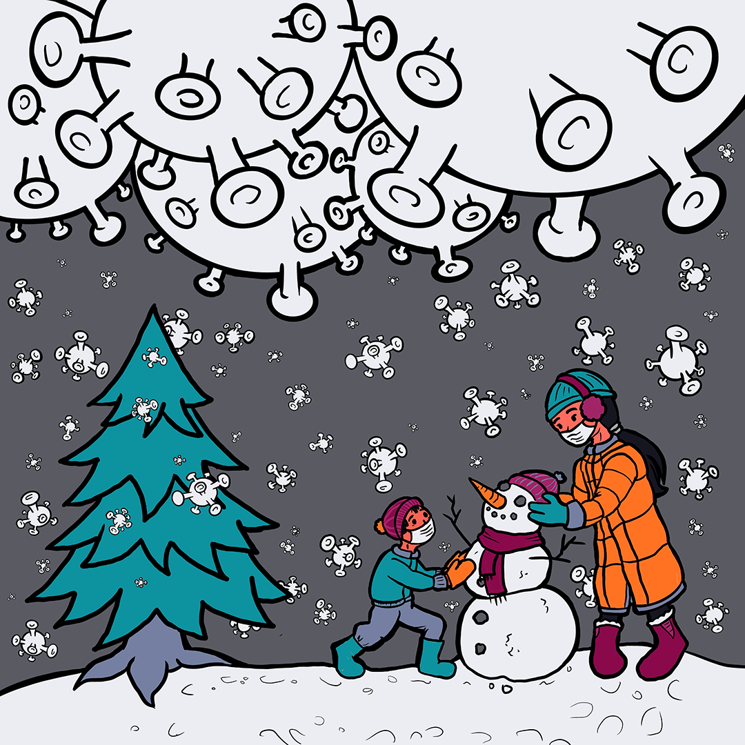 Holidays in the Time of Covid - Illustration by Angela Krieg